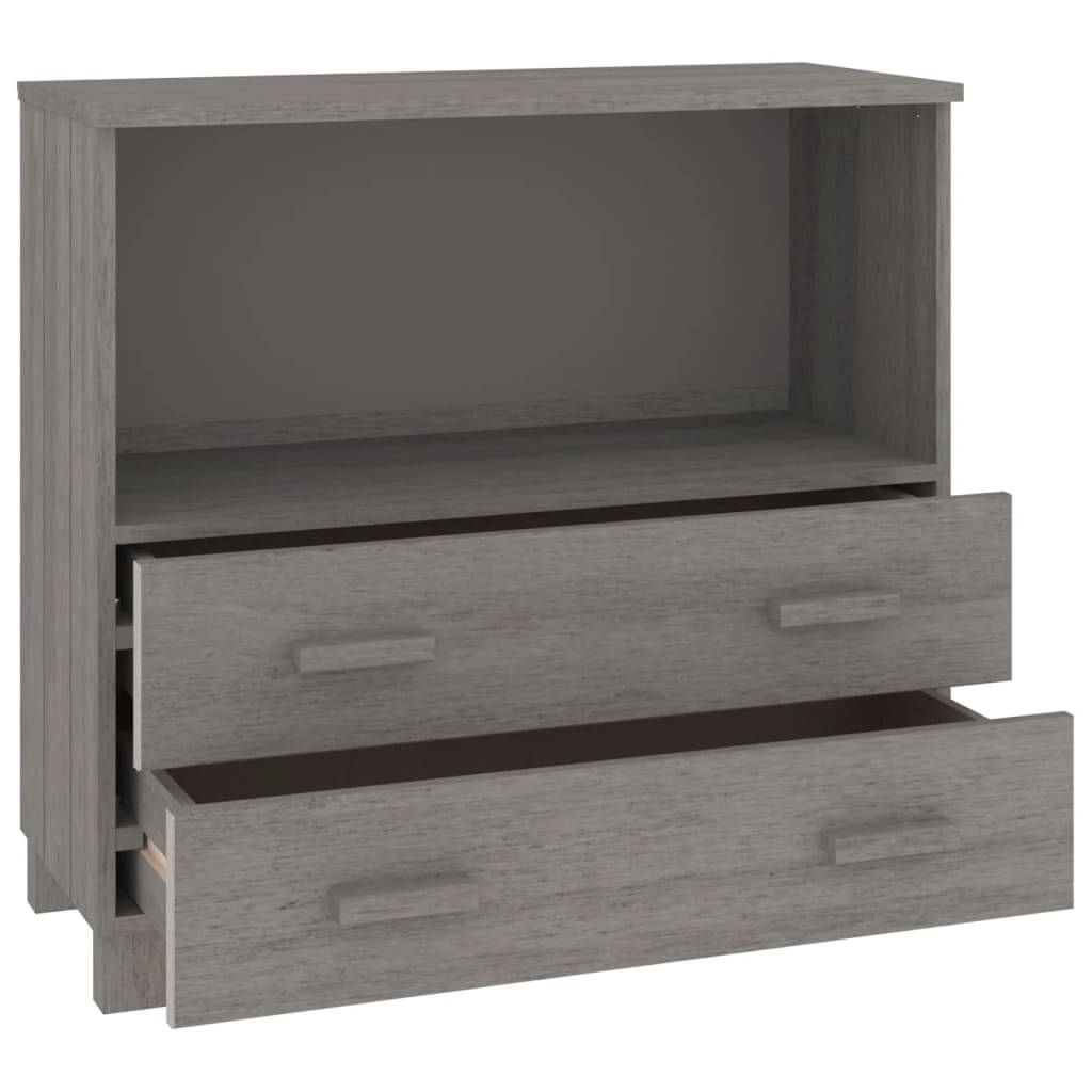 Sideboard HAMAR in light grey, featuring one compartment and two spacious drawers for organized storage.