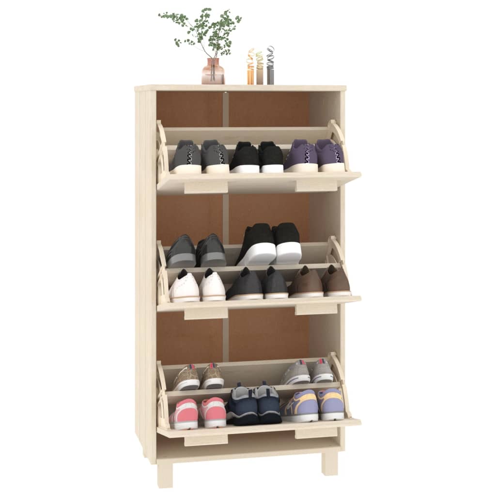 Shoe Cabinet HAMAR Honey  59.5x35x117 cm Solid Wood Pine
