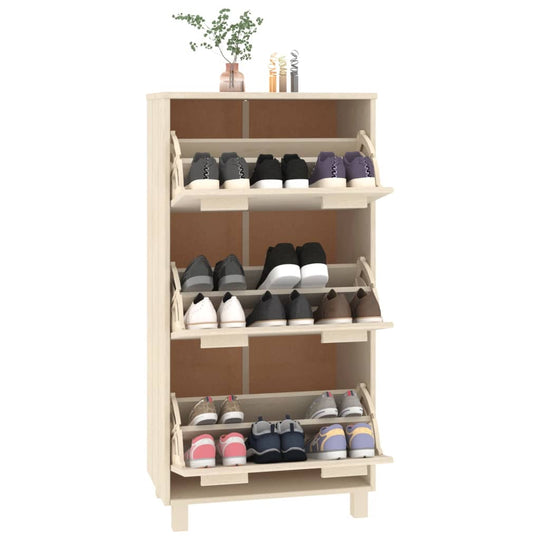 Shoe Cabinet HAMAR Honey  59.5x35x117 cm Solid Wood Pine