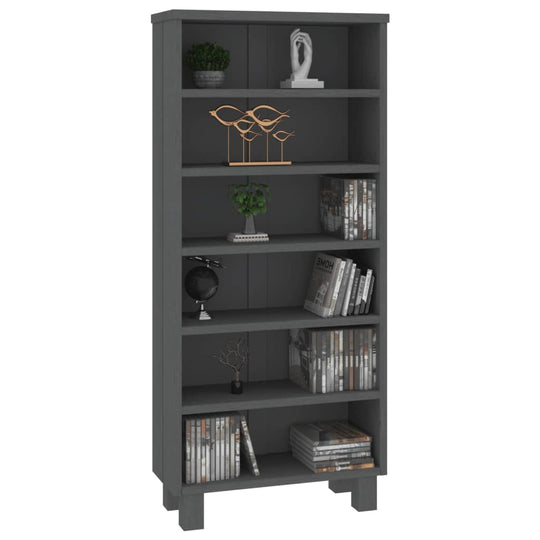 CD Cabinet HAMAR Dark Grey 45x18x100 cm Solid Wood Pine