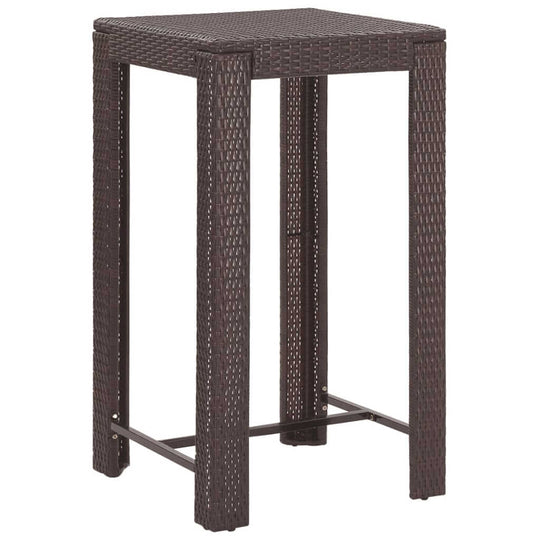 3 Piece Garden Bar Set with Cushions Poly Rattan bar stool with a durable, weather-resistant design.