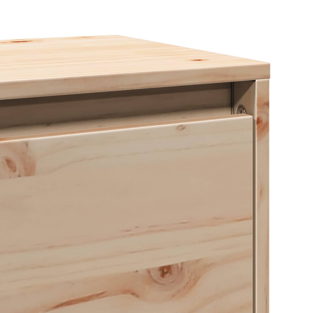 Close-up of solid pinewood wall cabinet showcasing smooth surface and sturdy construction, ideal for decor and storage.