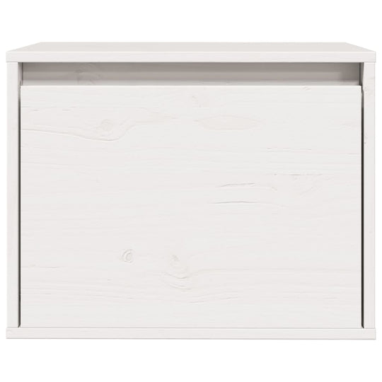 Wall cabinet in white, made of solid pinewood, perfect for storing items and enhancing decor, 45x30x35 cm.