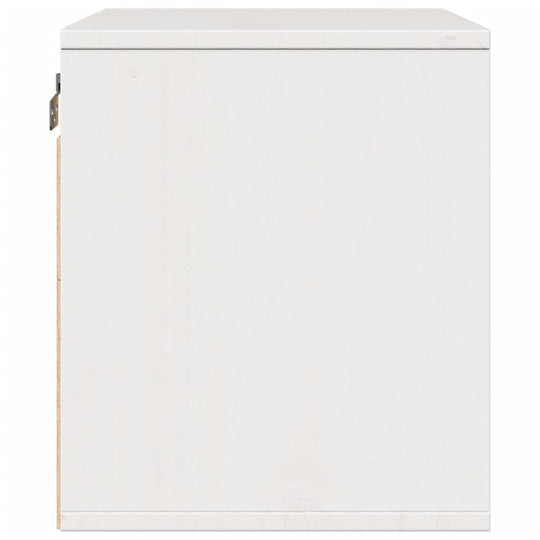 Wall cabinet white in solid pinewood, ideal for decor, storage, and as a TV cabinet, measuring 45x30x35 cm.