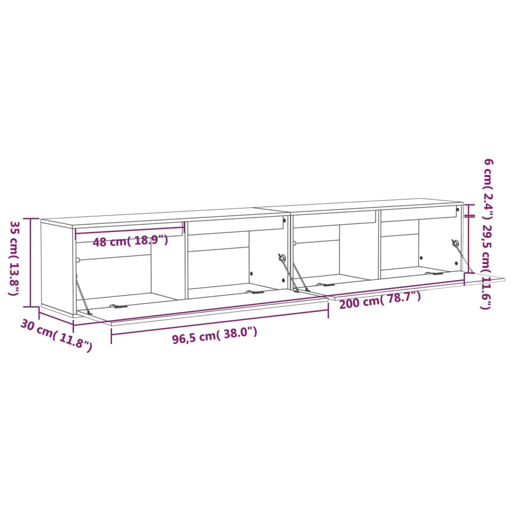 Wall Cabinets 2 pcs 100x30x35 cm Solid Wood Pine , cabinet , eligant,Furniture -,Modern Design,new-305021,Shelving -,Wall Shelves & Ledges,Wooden Furniture