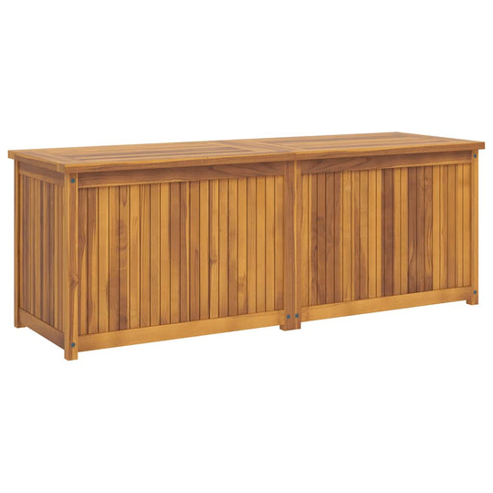 Garden Box 150x50x55 cm Solid Wood Teak with easy-open lid for tool storage.