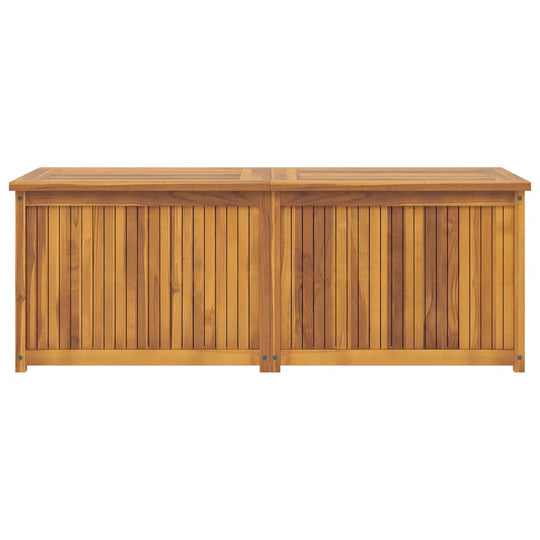 Garden Box 150x50x55 cm Solid Wood Teak with easy open lid and spacious storage, crafted from premium teak wood for durability and weather resistance.