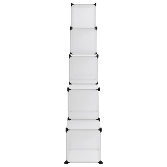 Storage Cube Organiser with 15 Cubes  PP - Vertical arrangement of five transparent storage cubes.