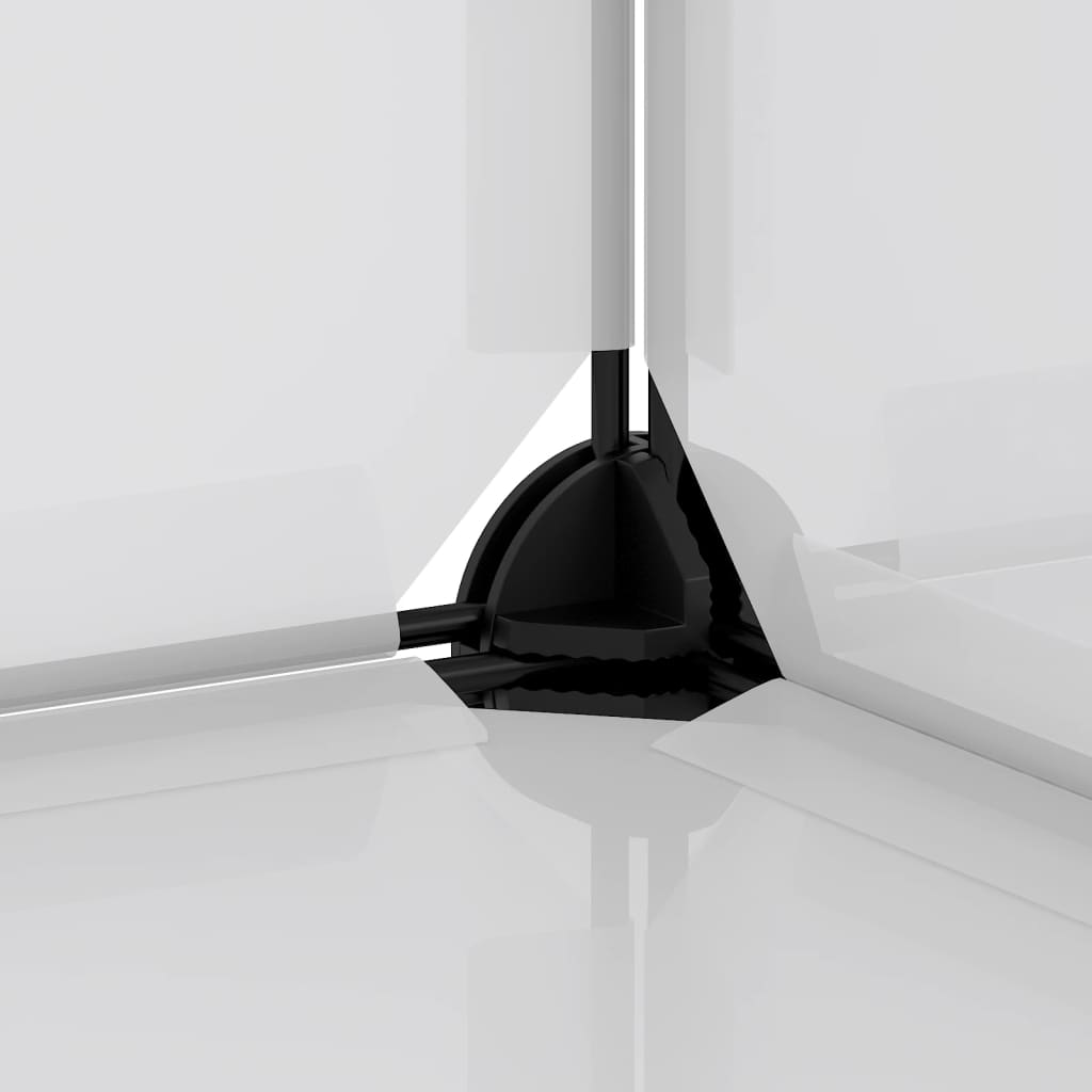 Corner connection of a Storage Cube Organiser with 15 Cubes PP, featuring stable black support and white panels.