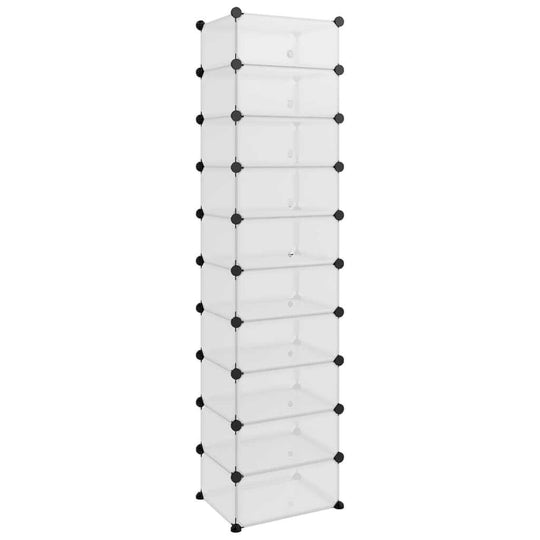 Shoe Rack  44x32x174 cm PP, transparent design with multiple storage compartments for organized footwear.