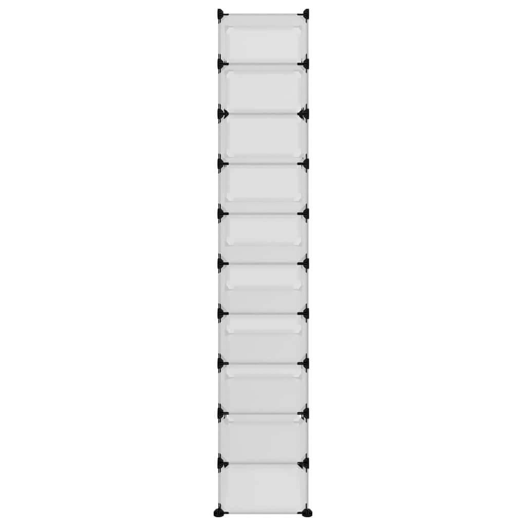Shoe Rack 44x32x174 cm PP with multiple compartments for organized storage of footwear and accessories.
