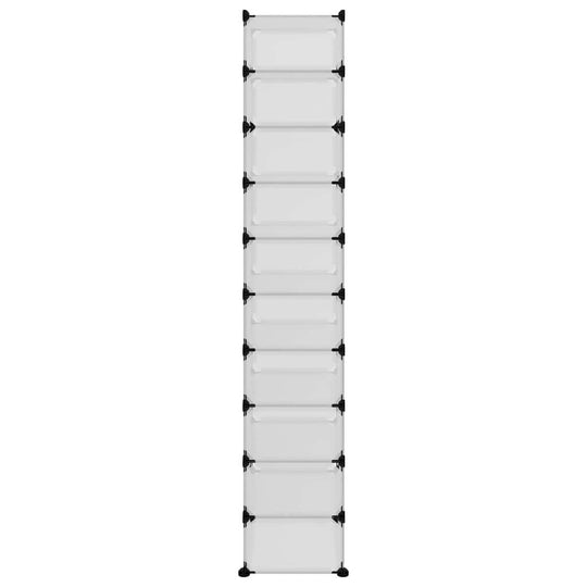 Shoe Rack 44x32x174 cm PP with multiple compartments for organized storage of footwear and accessories.