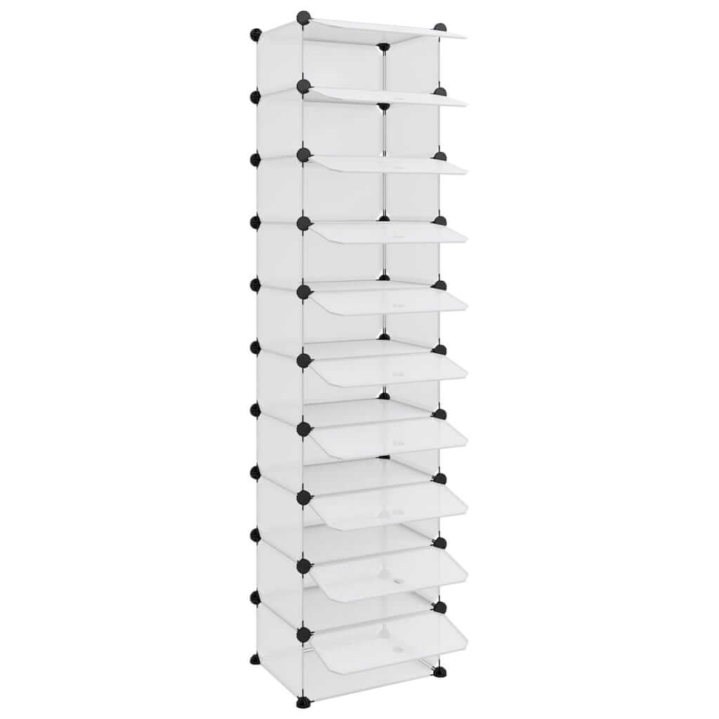 Shoe Rack 44x32x174 cm PP with multiple shelves for organized footwear storage.