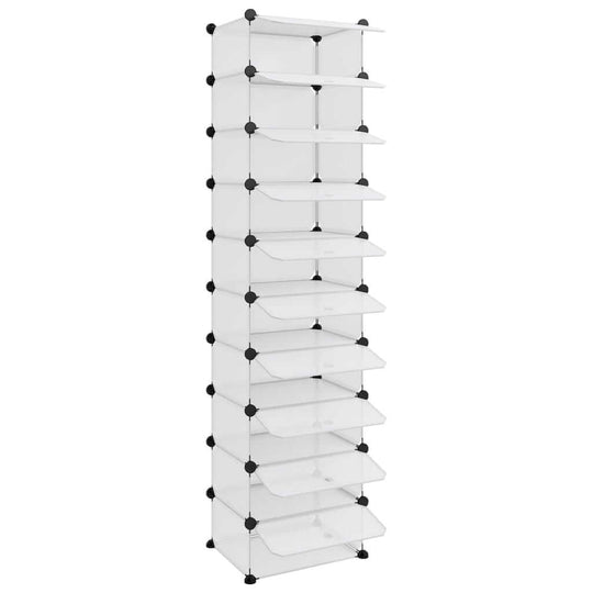 Shoe Rack 44x32x174 cm PP with multiple shelves for organized footwear storage.