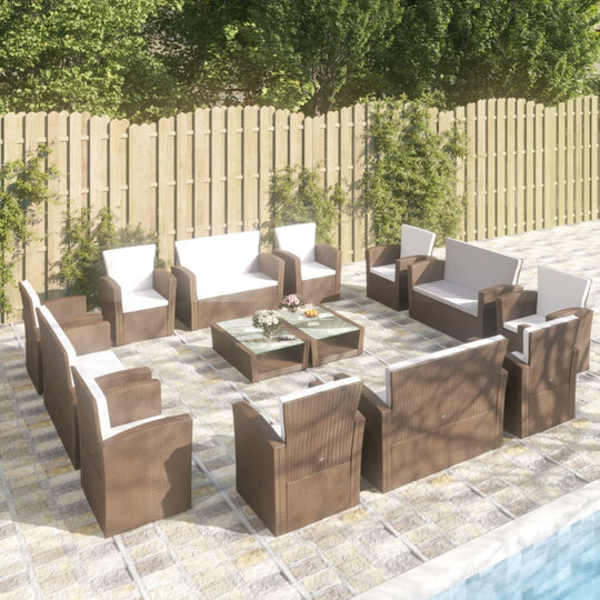 16 Piece Garden Lounge Set with Cushions Poly Rattan , Furniture -> Outdoor Furniture -> Outdoor Furniture Sets , Chairs -,Durable,eligant,Furniture -,Home & Garden -,Home Decor,Modern Design,new-305021,Outdoor Chairs,Outdoor Furniture -,Outdoor Furniture