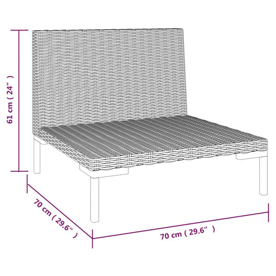 Garden Sofa with Cushions Half Round Poly Rattan , Furniture -> Outdoor Furniture -> Outdoor Seating -> Outdoor Sectional Sofa Units , Chairs -,Decor -,Durable,eligant,Furniture -,Home & Garden -,Home Decor,Modern Design,new-305021,Outdoor Chairs,Outdoor