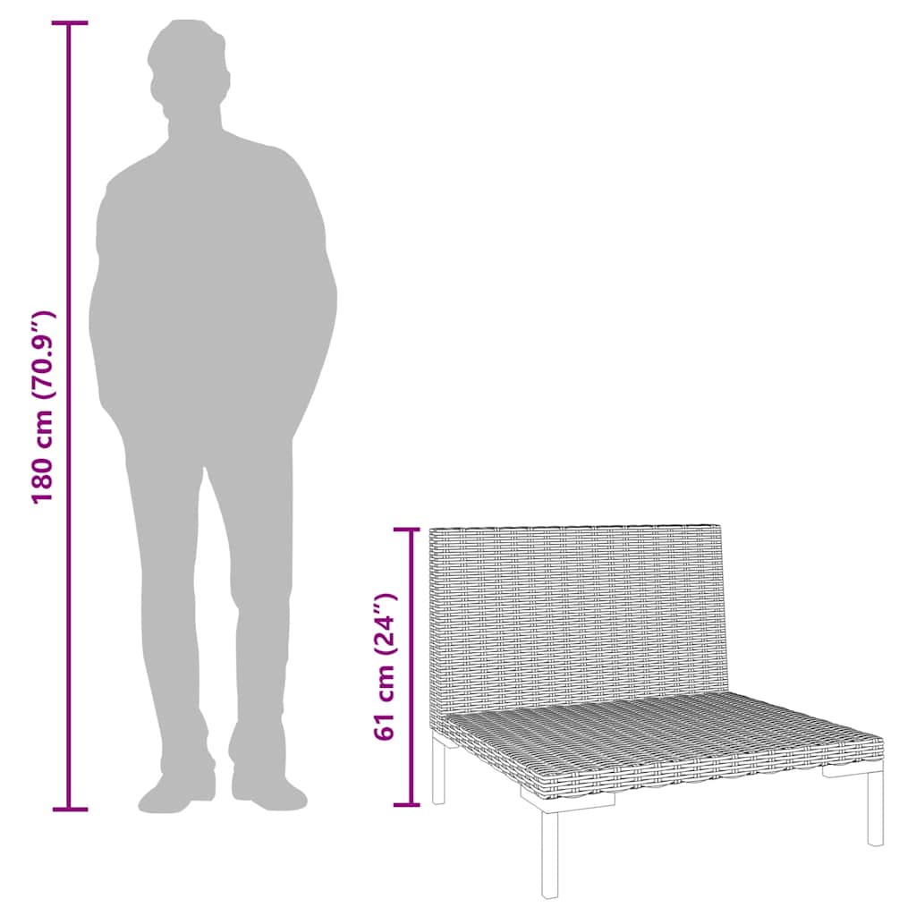 أريكة حديقة مع وسائد نصف دائرية من بولي راتان