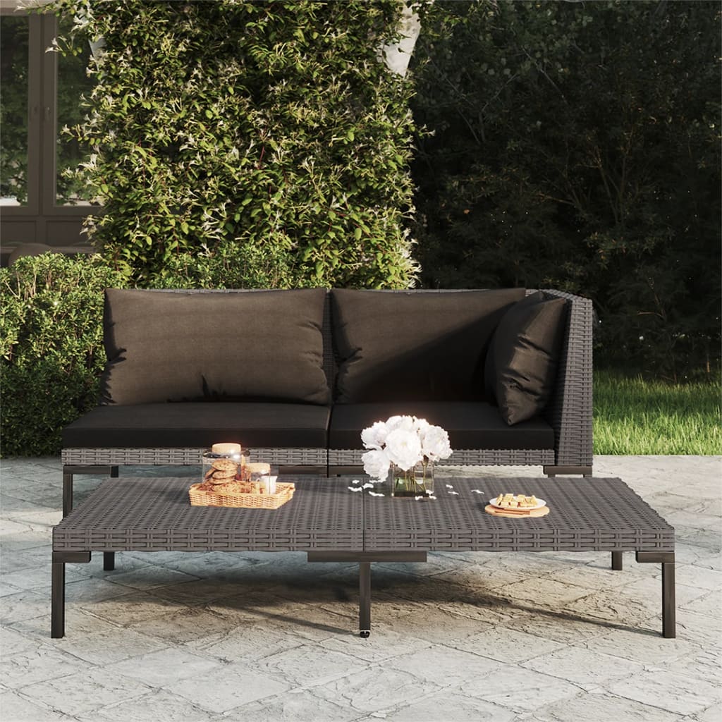 Garden Sofa with Cushions Half Round Poly Rattan , Furniture -> Outdoor Furniture -> Outdoor Seating -> Outdoor Sectional Sofa Units , Chairs -,Decor -,Durable,eligant,Furniture -,Home & Garden -,Home Decor,Modern Design,new-305021,Outdoor Chairs,Outdoor