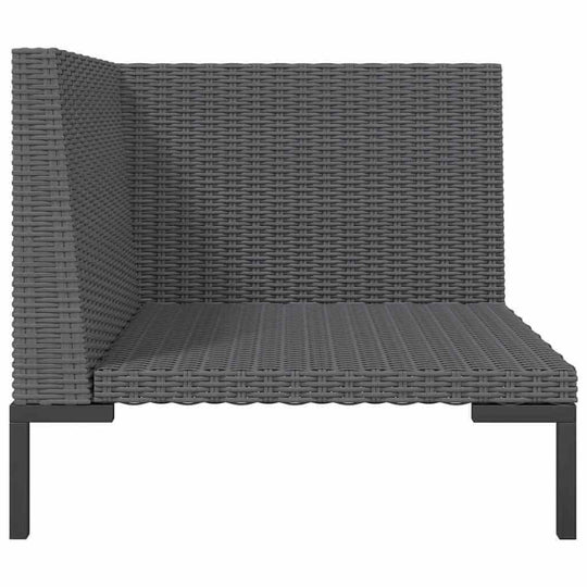Garden Sofa with Cushions Half Round Poly Rattan in grey rattan showcasing durable construction