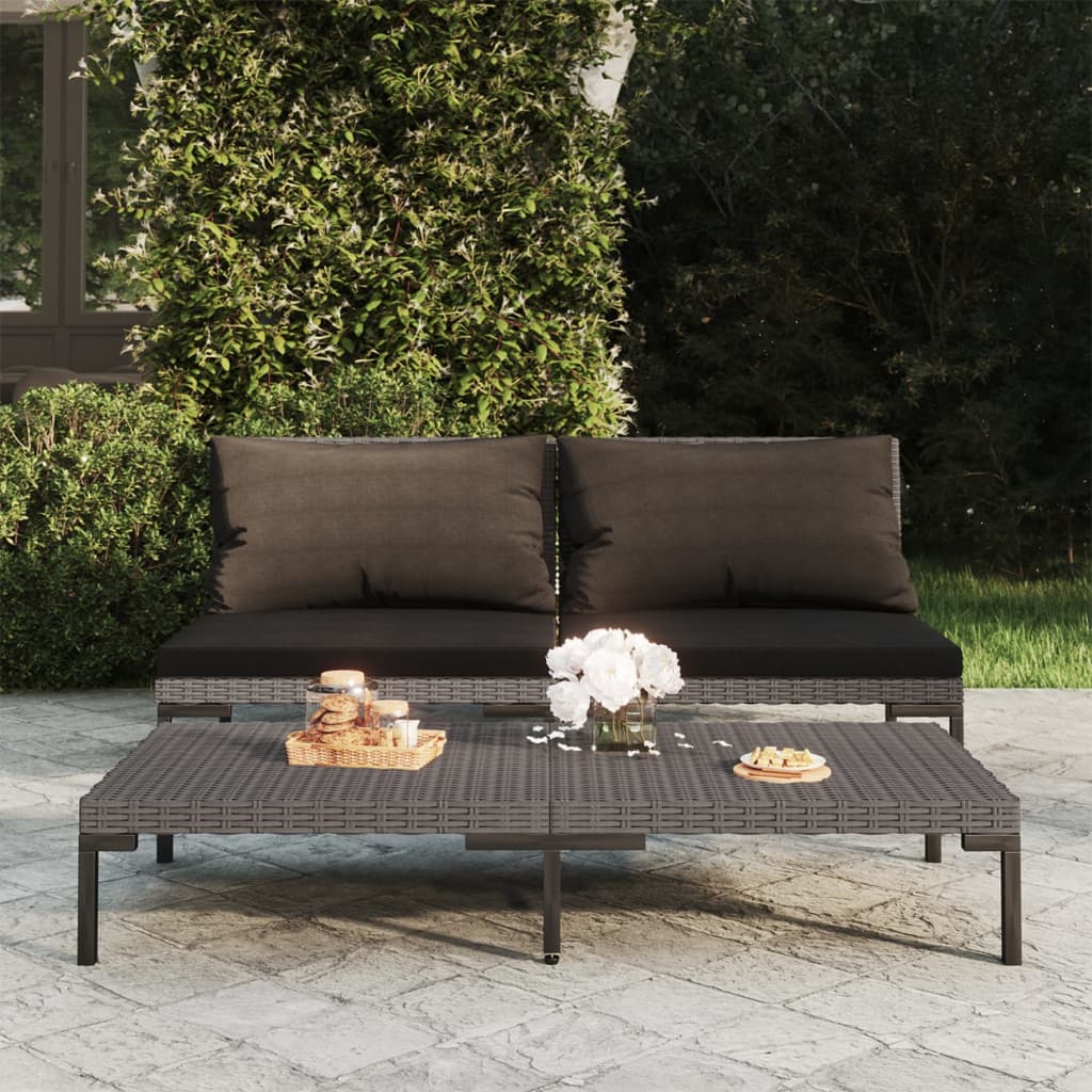 Garden Sofas 2pcs with Cushions Half Round Poly Rattan , Furniture -> Outdoor Furniture -> Outdoor Seating -> Outdoor Sectional Sofa Units , Chairs -,Decor -,Durable,eligant,Furniture -,Home & Garden -,Home Decor,Modern Design,new-305021,Outdoor Chairs,Ou