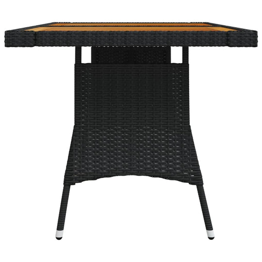 Garden Table  130x70x72 cm Poly Rattan & Solid Acacia Wood