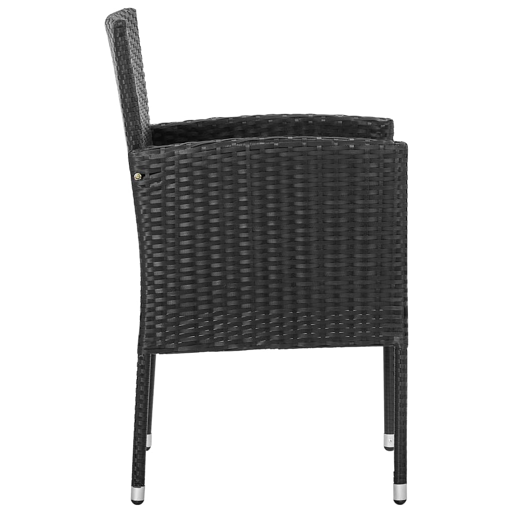 Garden Chairs with  Cushions 4 pcs  Poly Rattan