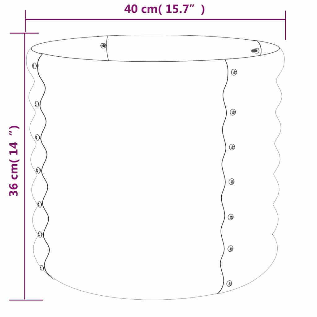 Garden Planter Galvanised Steel 40x40x36 cm