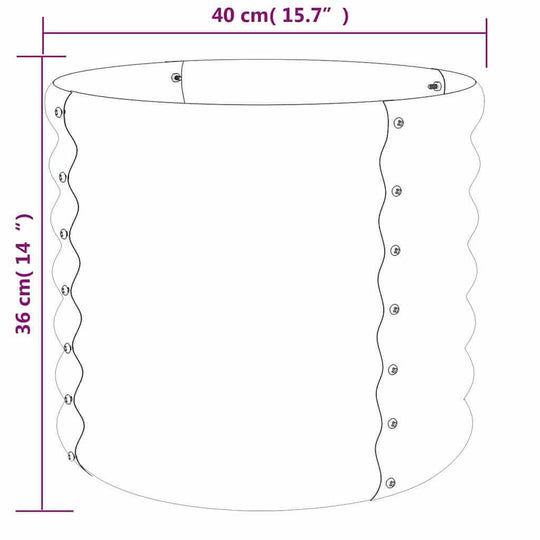 Garden Planter Galvanised Steel 40x40x36 cm