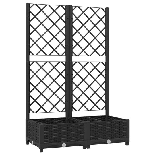 Garden Planter with Trellis 80x40x121.5 cm PP, outdoor patio decorative planter with integrated trellis, weather-resistant material.
