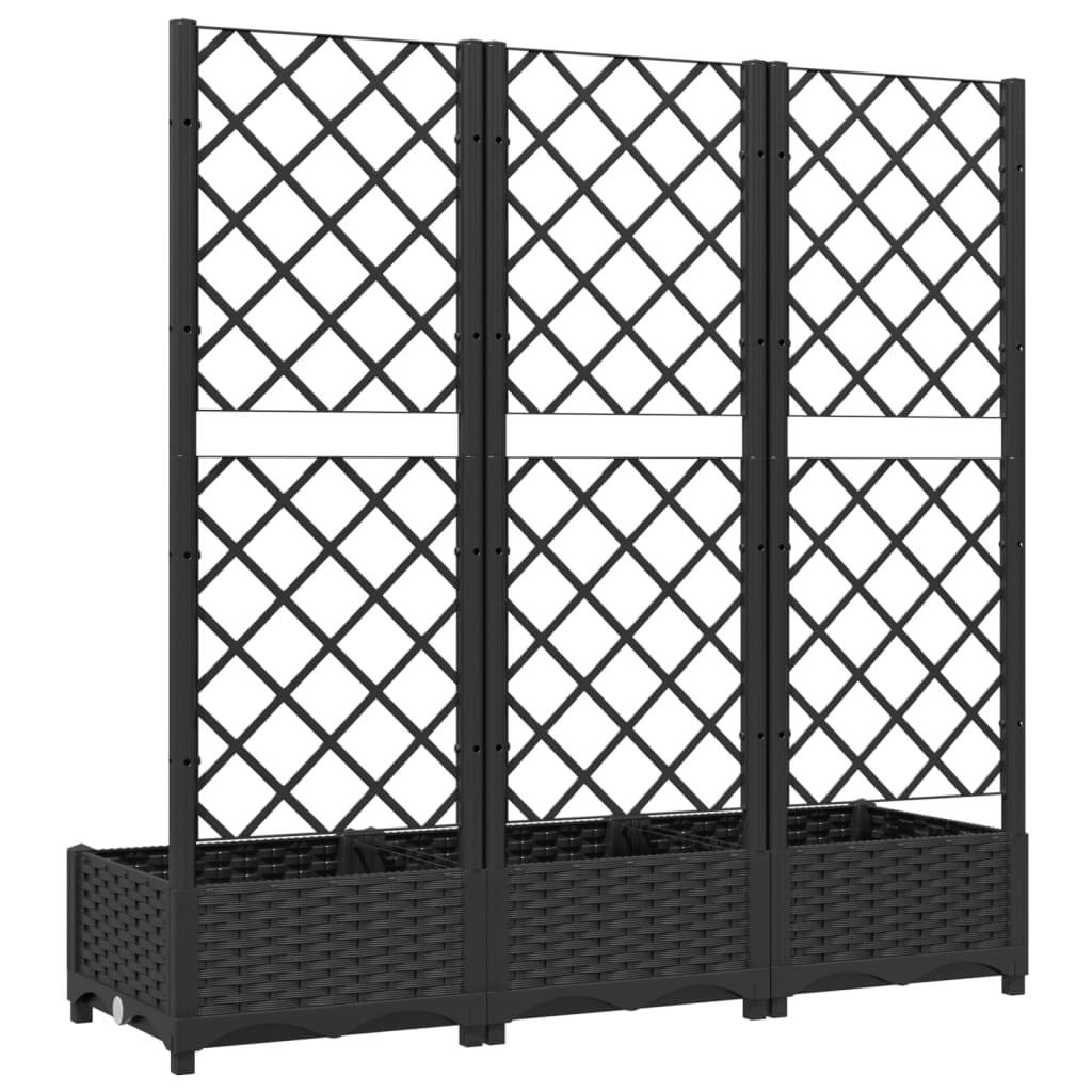 Garden Planter with Trellis 120x40x121.5 cm PP featuring durable weather-resistant design