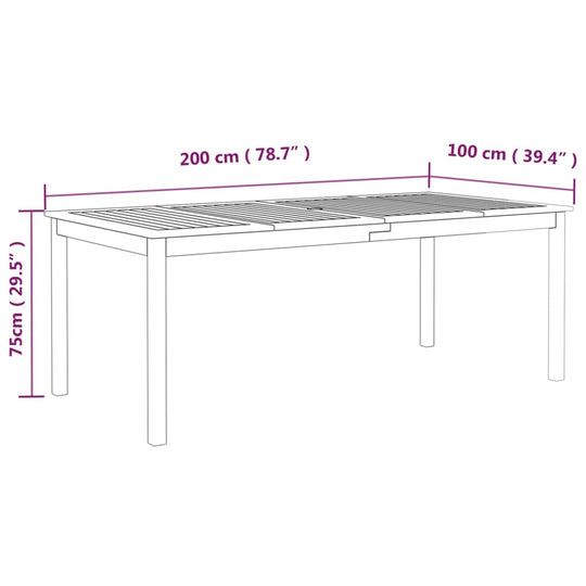 Garden Table 200x100x75 cm Solid Wood Acacia , Furniture -> Outdoor Furniture -> Outdoor Tables , Durable,eligant,Furniture -,Home & Garden -,Home Decor,Modern Design,new-305021,Outdoor Furniture -,Outdoor Furniture Sets,Outdoor Seating -,Outdoor Tables,T