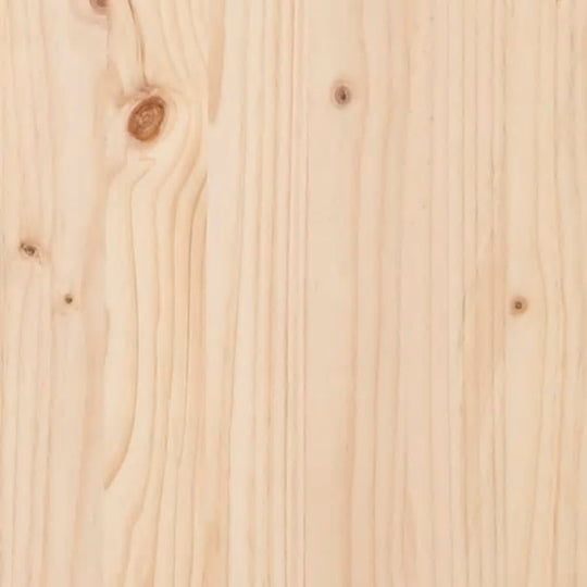 Close-up of solid pine wood grain highlighting natural knots and smooth surface for furniture craftsmanship.