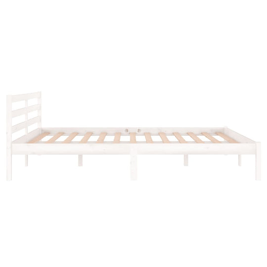 Bed Frame without Mattress Solid Wood Pine 160x200cm White