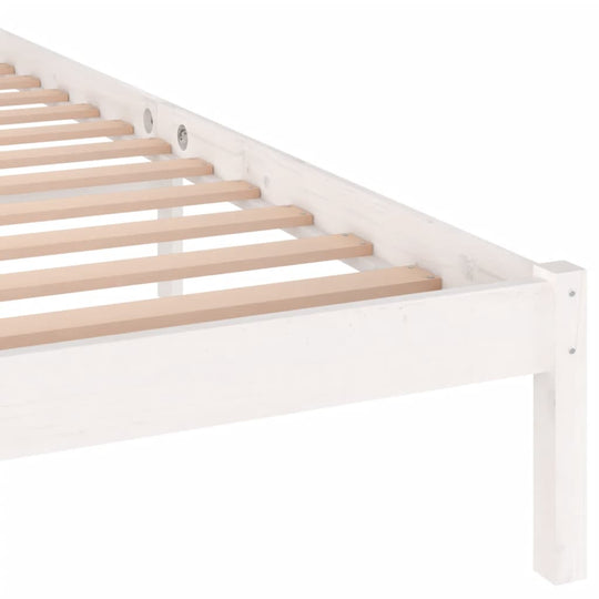 Bed Frame without Mattress Solid Wood Pine 160x200cm White