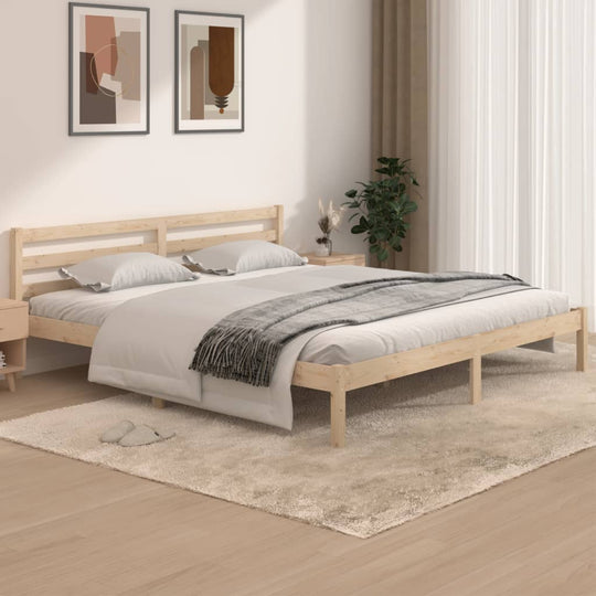 Bed Frame Solid Wood Pine 180x200 cm Super King Size , Furniture -> Beds & Accessories -> Beds & Bed Frames , Beds & Accessories -,Beds & Bed Frames,Furniture -,new-305021