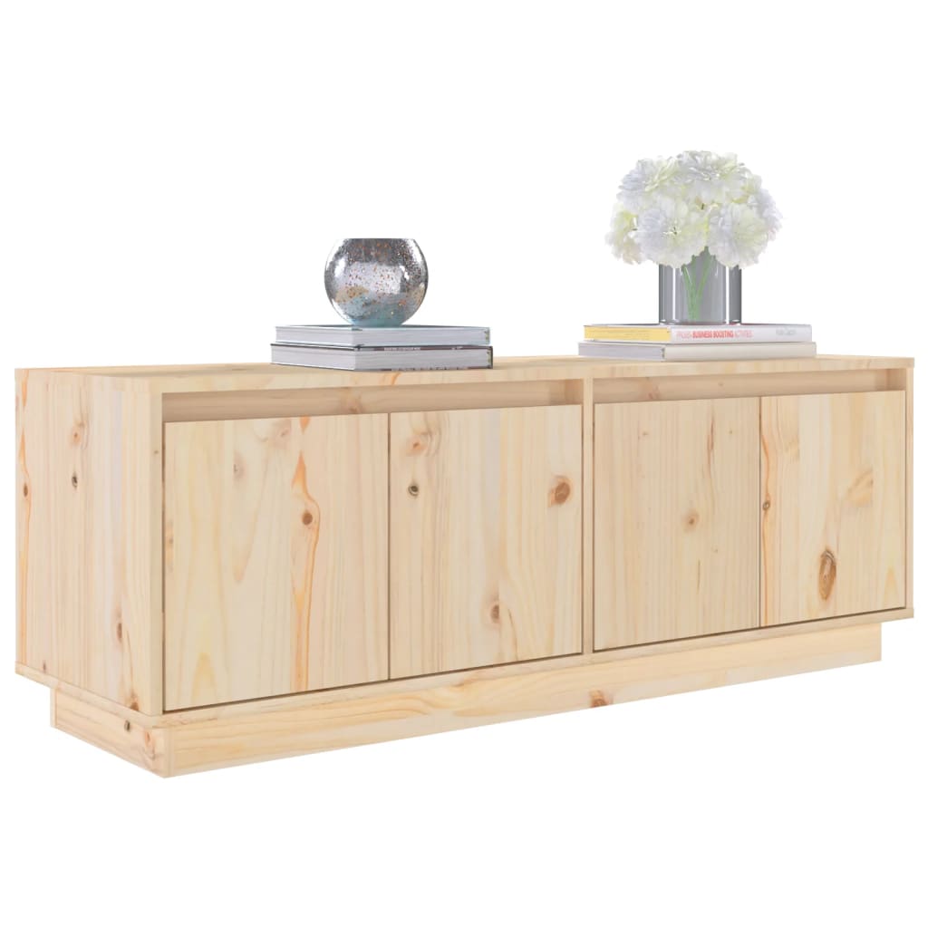 Solid wood pine TV cabinet featuring ample storage with a natural finish, stylish decor, and a modern design for any lounge.