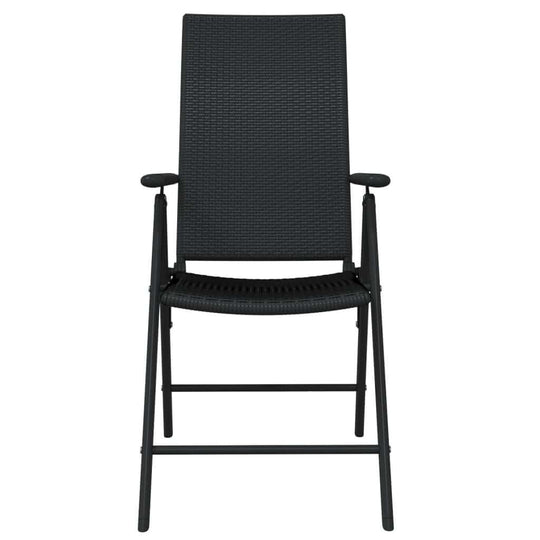 Stylish black patio chair part of the 5 Piece Garden Dining Set, featuring sturdy armrests and a comfortable design.