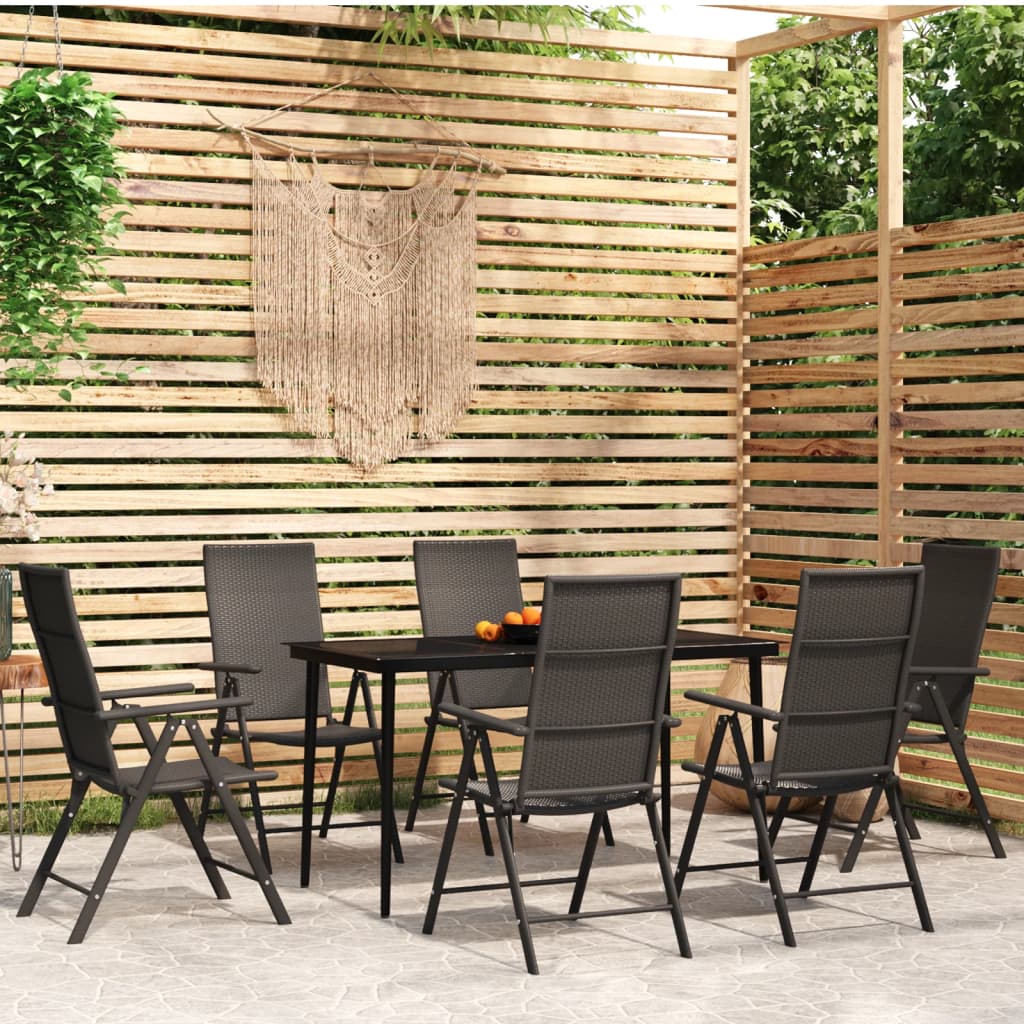 7 Piece Garden Dining Set , Furniture -> Outdoor Furniture -> Outdoor Furniture Sets , black,Chairs -,Decor -,Durable,eligant,Furniture -,Home & Garden -,Home Decor,Modern Design,new-305021,Outdoor Chairs,Outdoor Furniture -,Outdoor Furniture Sets,Outdoor