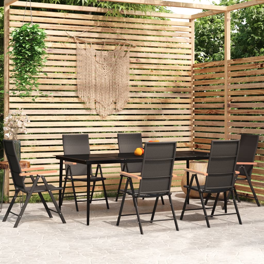 7 Piece Garden Dining Set , Furniture -> Outdoor Furniture -> Outdoor Furniture Sets , black,Durable,eligant,Furniture -,Home & Garden -,Modern Design,new-305021,Outdoor Furniture -,Outdoor Furniture Sets,Outdoor Tables