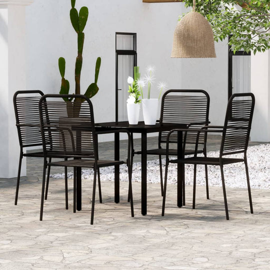 5 Piece Garden Dining Set , Furniture -> Outdoor Furniture -> Outdoor Furniture Sets , black,Chairs -,Decor -,Durable,eligant,Furniture -,Home & Garden -,Home Decor,Modern Design,new-305021,Outdoor Chairs,Outdoor Furniture -,Outdoor Furniture Sets,Outdoor