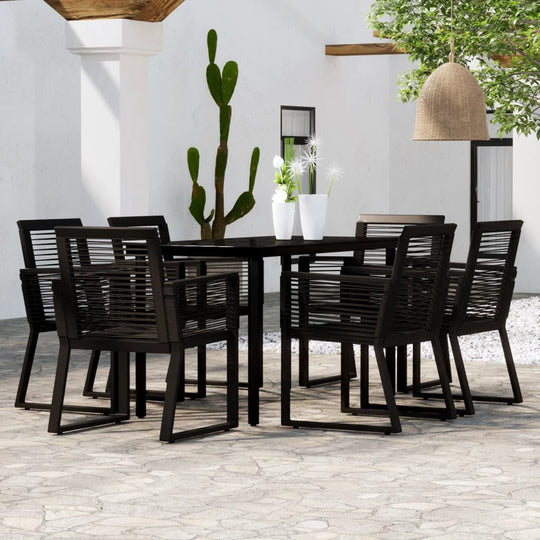 7 Piece Garden Dining Set , Furniture -> Outdoor Furniture -> Outdoor Furniture Sets , black,Chairs -,Decor -,Durable,eligant,Furniture -,Home & Garden -,Home Decor,Lawn & Garden -,Modern Design,new-305021,Outdoor Chairs,Outdoor Furniture -,Outdoor Furnit