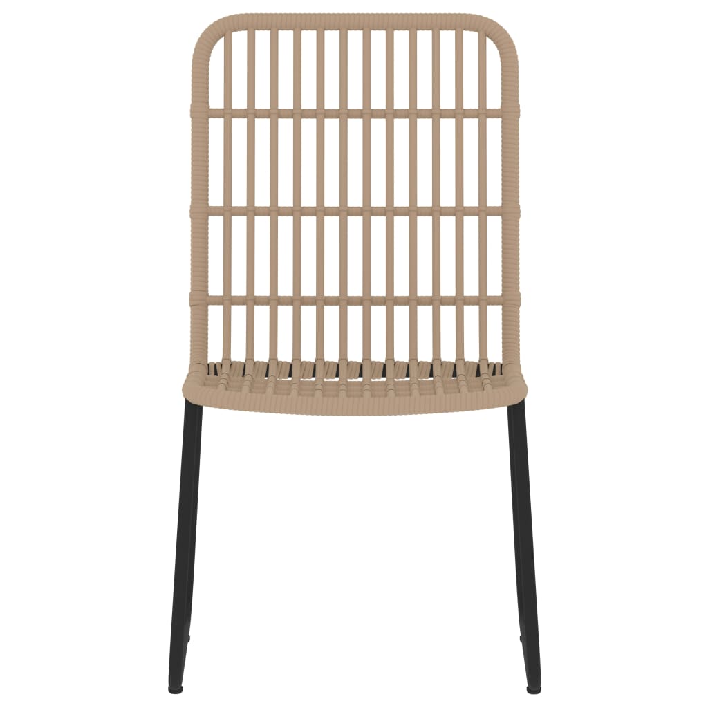 Durable steel frame garden dining set with UV-resistant PE rattan chairs