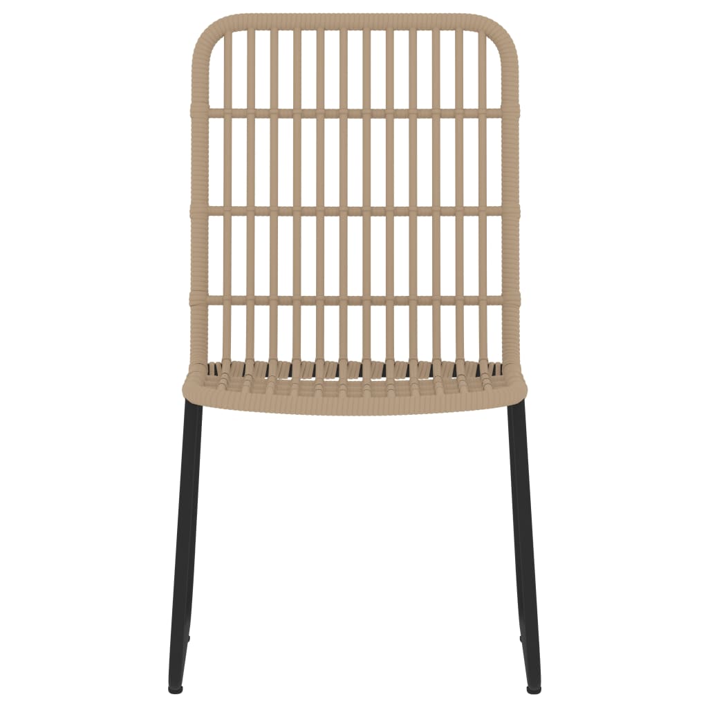 Modern garden chair design in beige with a sturdy black frame, perfect for a 5 Piece Garden Dining Set Oak.