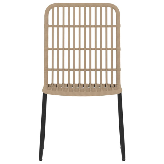 Modern garden chair design in beige with a sturdy black frame, perfect for a 5 Piece Garden Dining Set Oak.