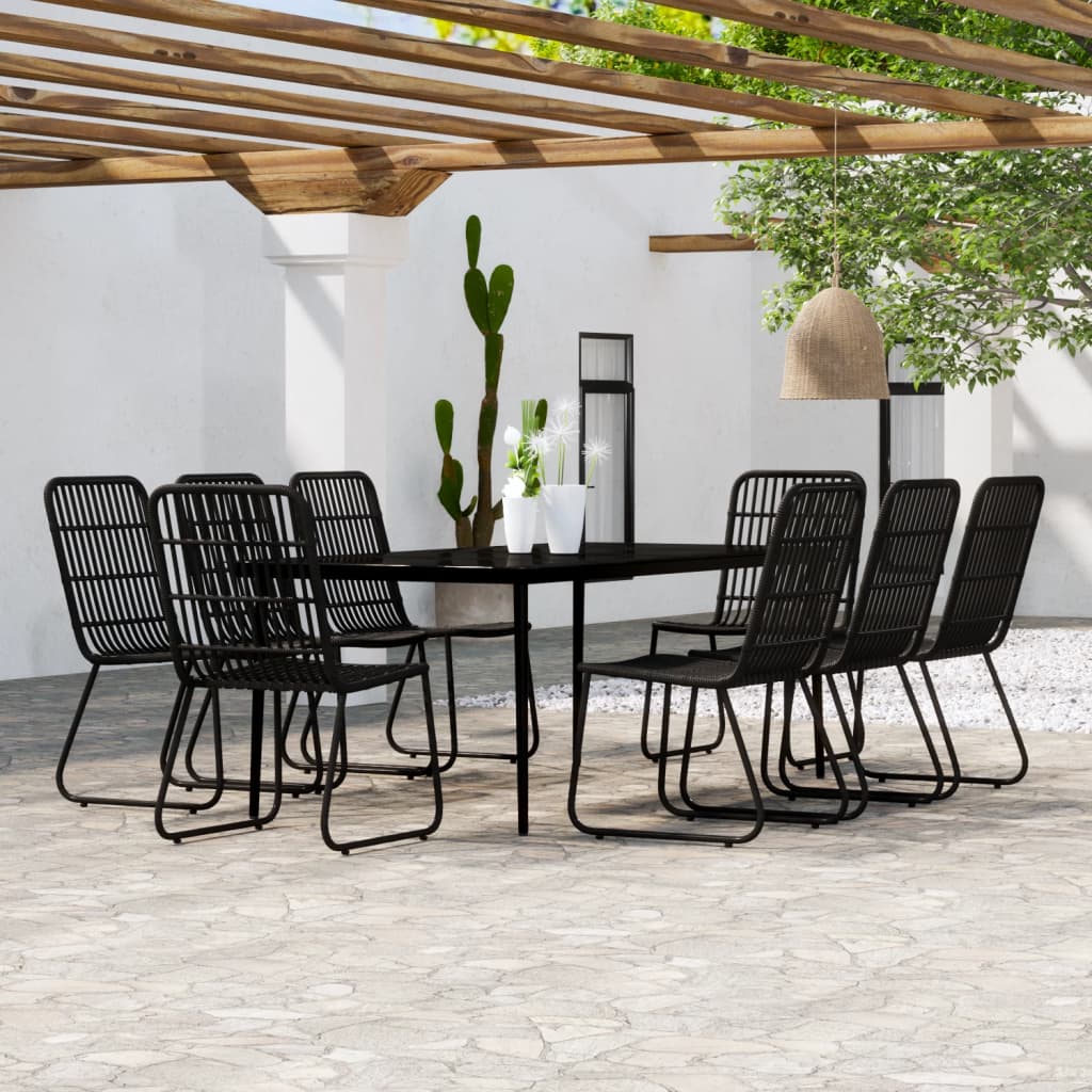 9 Piece Garden Dining Set , Furniture -> Outdoor Furniture -> Outdoor Furniture Sets , black,Chairs -,Decor -,Durable,eligant,Furniture -,Home & Garden -,Home Decor,Modern Design,new-305021,Outdoor Chairs,Outdoor Furniture -,Outdoor Furniture Sets,Outdoor