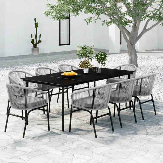 9 Piece Garden Dining Set Anthracite