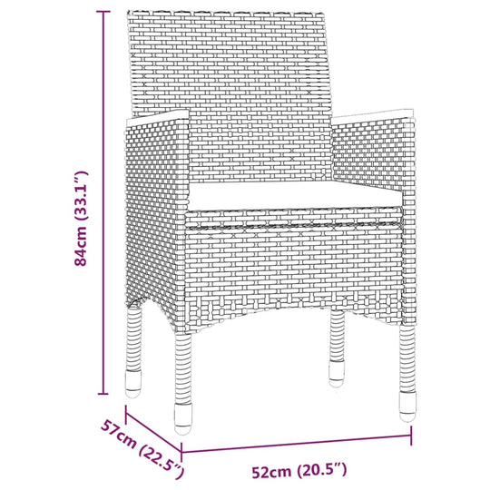 5 Piece Garden Dining Set with Cushions , Furniture -> Outdoor Furniture -> Outdoor Furniture Sets , black,Chairs -,Decor -,Durable,eligant,Furniture -,Home & Garden -,Home Decor,Modern Design,new-305021,Outdoor Chairs,Outdoor Furniture -,Outdoor Furnitur