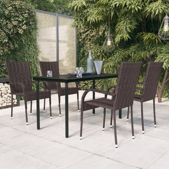 5 Piece Outdoor Dining Set and Black , Furniture -> Outdoor Furniture -> Outdoor Furniture Sets , Chairs -,Decor -,Durable,eligant,Furniture -,Home & Garden -,Home Decor,Modern Design,new-305021,Outdoor Chairs,Outdoor Furniture -,Outdoor Furniture Sets,Ou