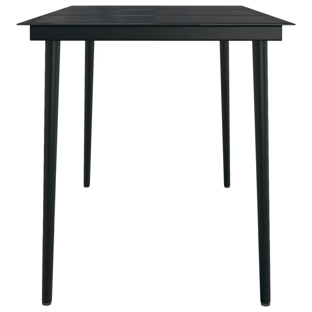 5 Piece Garden Dining Set black table with sleek design and sturdy legs for outdoor dining.