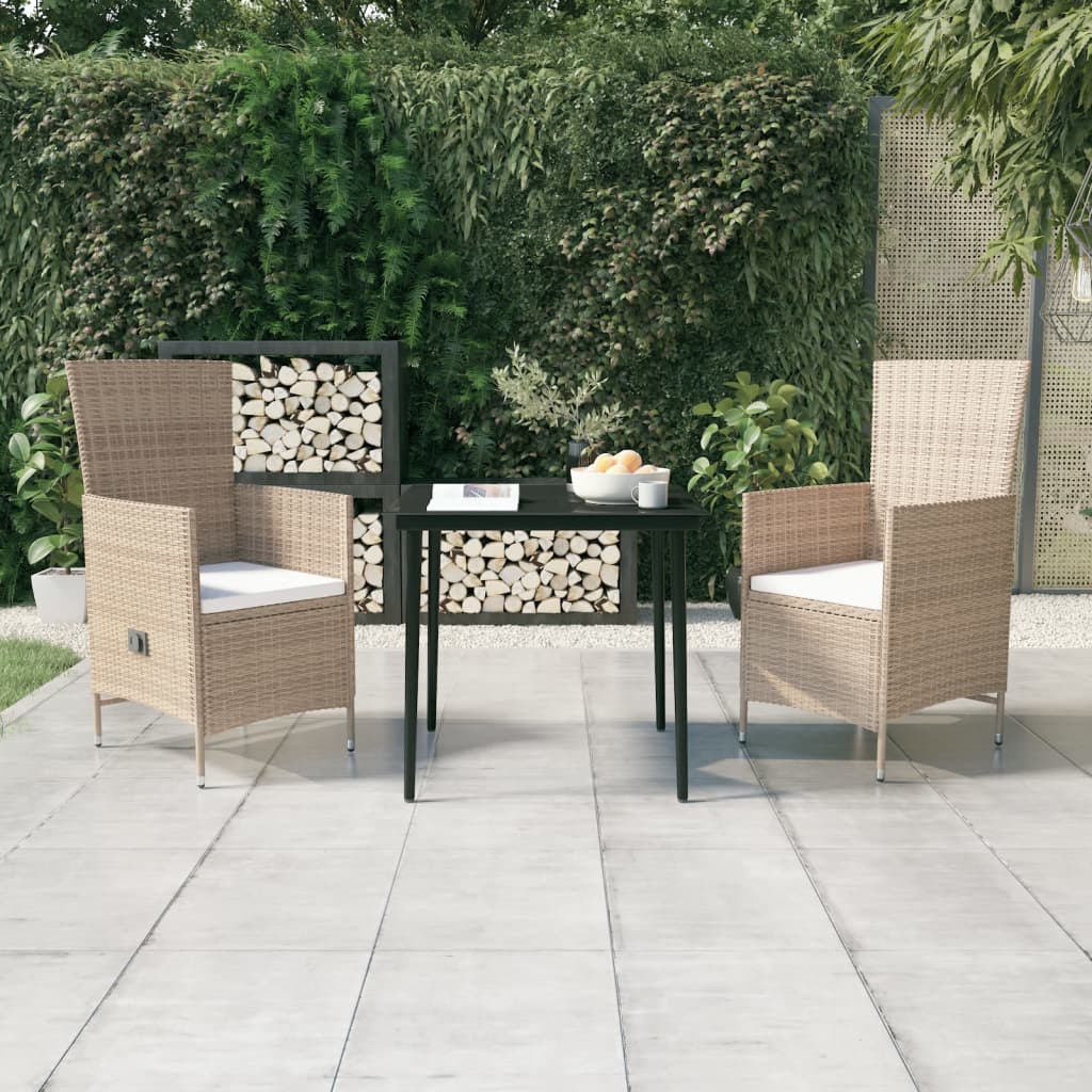 3 Piece Garden Dining Set with Cushions , Furniture -> Outdoor Furniture -> Outdoor Furniture Sets , Chairs -,Decor -,Durable,eligant,Furniture -,Home & Garden -,Home Decor,Modern Design,new-305021,Outdoor Chairs,Outdoor Furniture -,Outdoor Furniture Sets